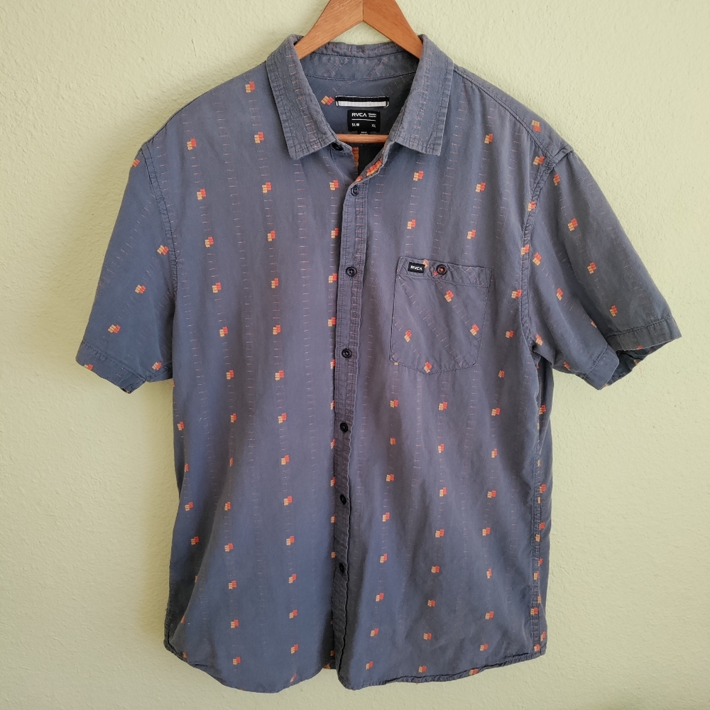 RVCA  Short Sleeve Button Down 100% Cotton